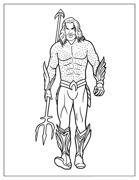Der zornige Aquaman schreitet entschlossen voran.