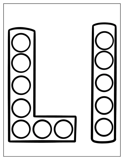 As formas maiúscula e minúscula da letra L aparecem lado a lado.