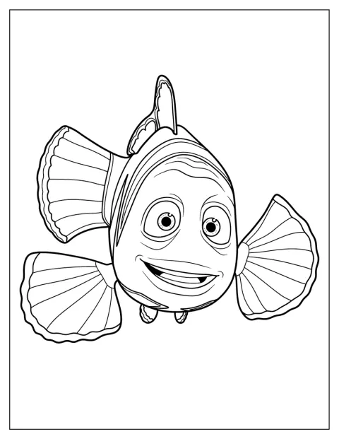 Marlin, a bohóchal a tengerben úszik.