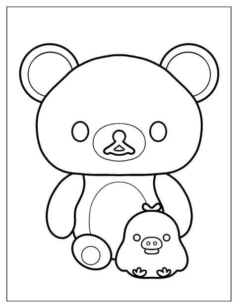 Sanrio Coloring Pages Of Rilakkuma Outline
