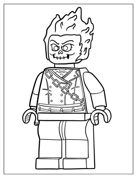 En LEGO-version av Ghost Rider står redo.