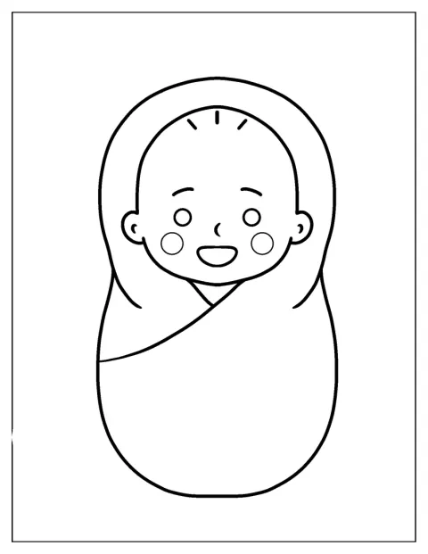 赤ちゃんが柔らかなおくるみに包まれています。