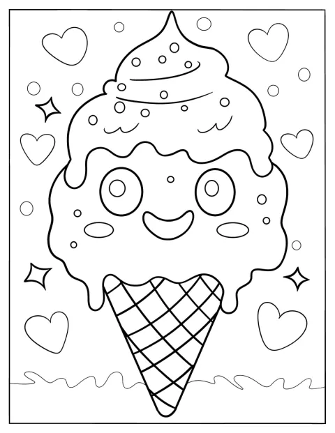 Un helado de aspecto simpático descansa sobre un cucurucho.