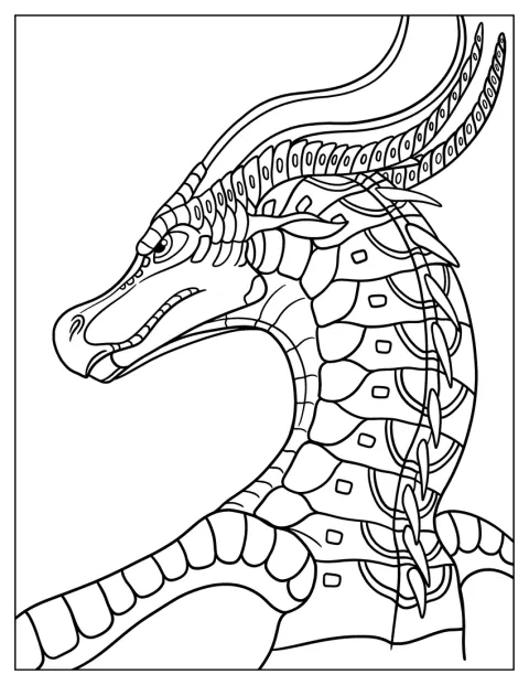 Luna aus Wings of Fire steht mit ausgebreiteten Flügeln da.