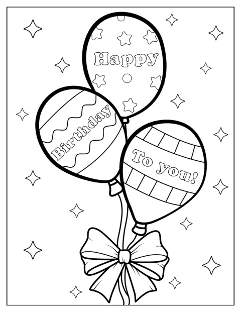 Des ballons affichent un message de joyeux anniversaire.