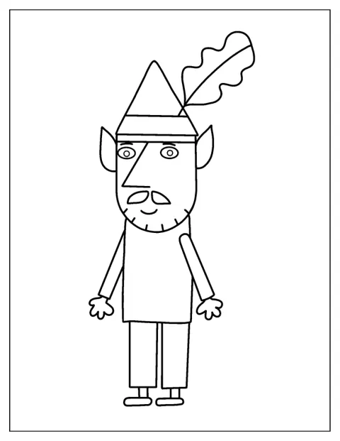 Ben And Holly Coloring Page Of Easy Mister Elf Outline