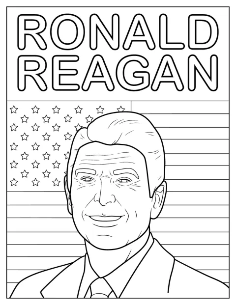 Ronald Reagan je zachycen na portrétu.
