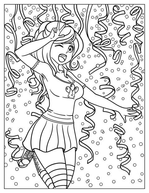 Op een feestje viert Equestria Girls Pinkie Pie feest.
