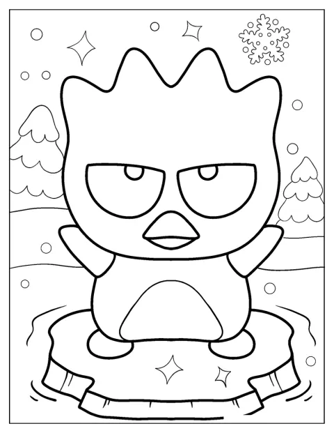 Sanrio Coloring Pages Of Badtz Maru With Arms Up