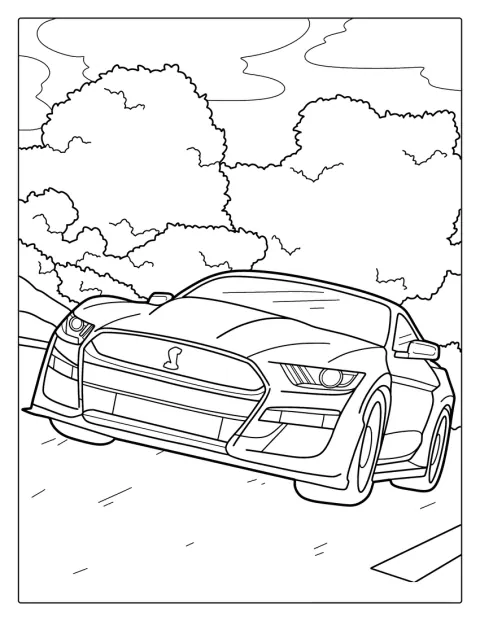 Shelby GT500 Car Coloring Page