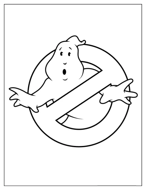 Il logo dei Ghostbusters è raffigurato in modo semplice.