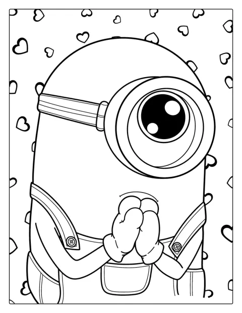 Um Minion de estilo kawaii surge sozinho, pronto para uma aventura.
