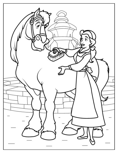 Belle brosse doucement Philippe, son cheval.