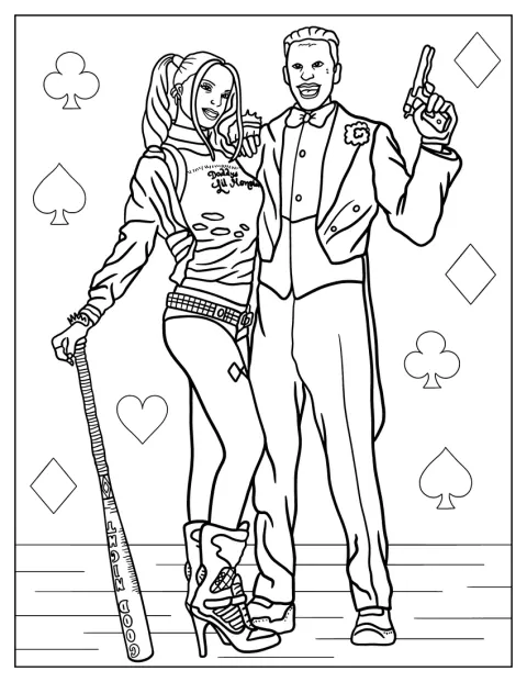 Harley Quinn stoi obok Jokera.