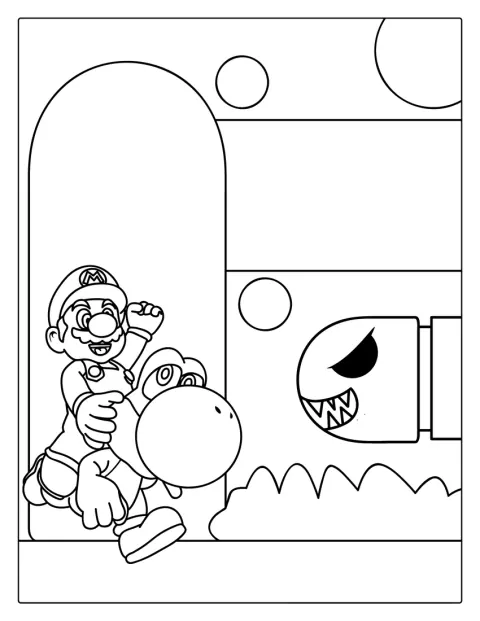 Mario og Luigi møter Bullet Bill i en fartsfylt scene.