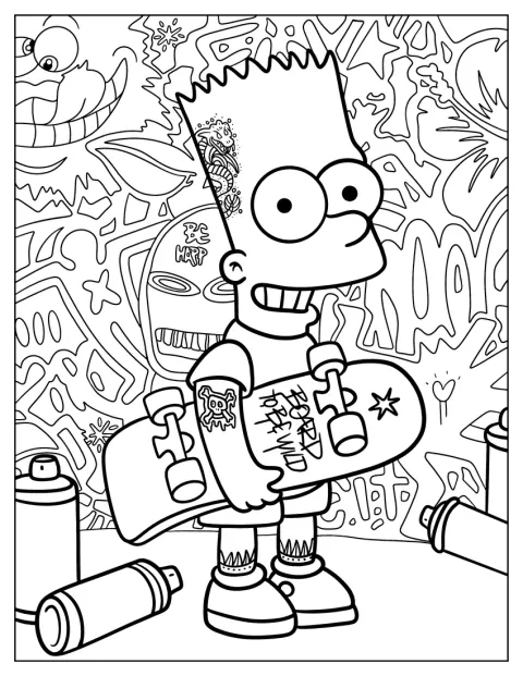 Bart Simpson aparece vestido de gánster y cubierto de tatuajes.