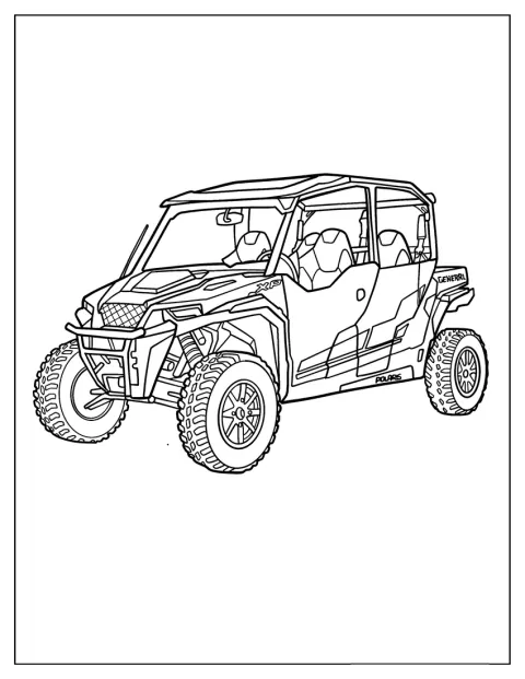 Čtyřkolka Polaris Sportsman je zobrazena z boku.