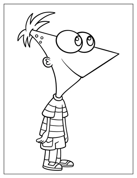 Phineas Flynn smiler og ser framover.