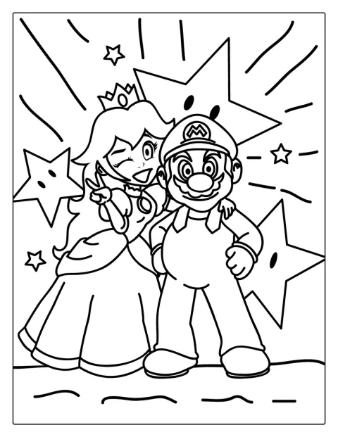 Peach aparece junto a Mario en una escena del universo de Super Mario.