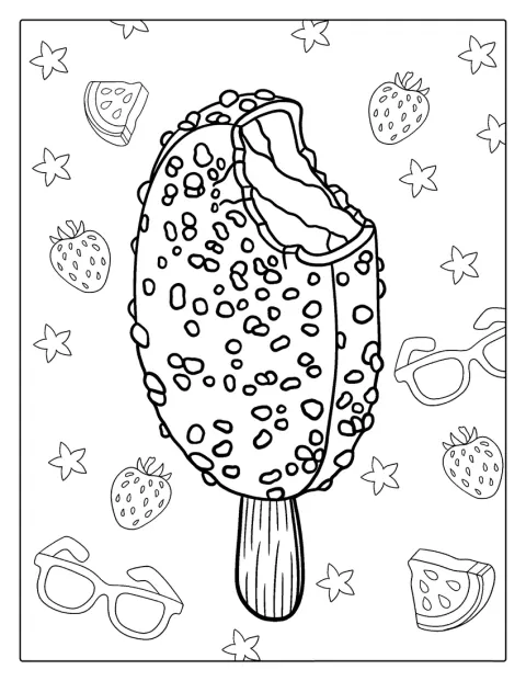 Choc Chip Ice Cream Coloring Page Bar For Preschoolers