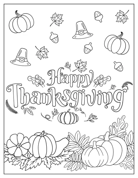 Happy Thanksgiving Greeting In Autumn Setting
