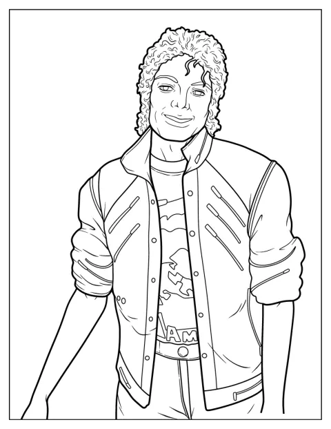 Michael Jackson teljes alakos, valósághű körvonalrajzon látható.