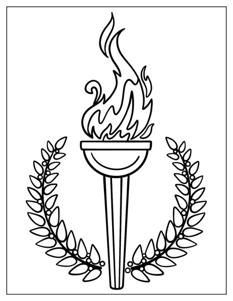 En olympisk fakkel brenner med en stor flamme.