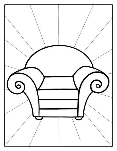 Le fauteuil de réflexion de Blue’s Clues est représenté seul.