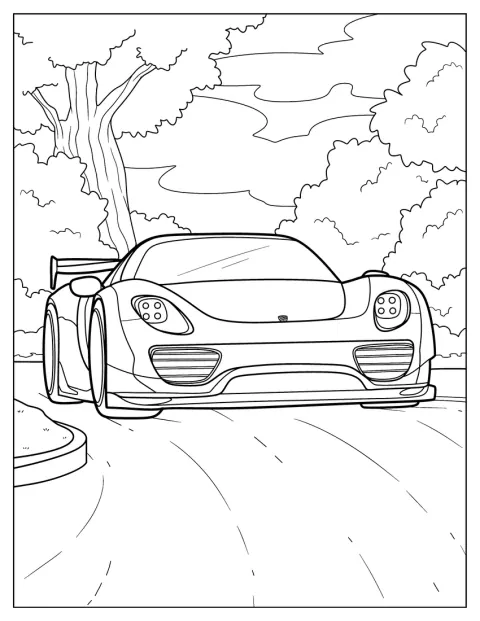 ポルシェ918スパイダーが道路を走っています。