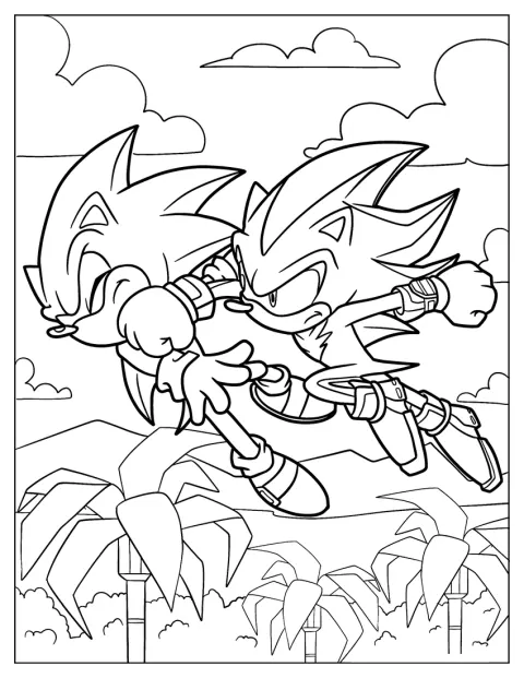 Shadow öklével Sonic felé sújt.