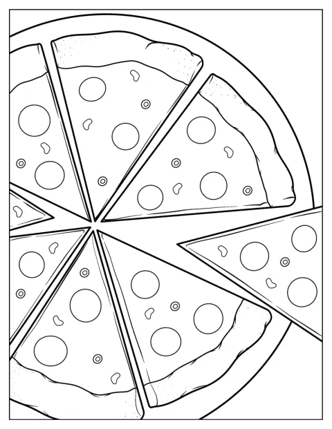 En enkel kontur visar en pizza bakad i vedugn.