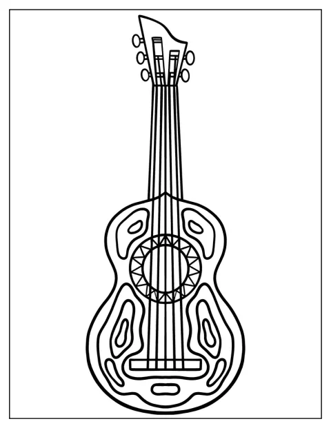 Een gitaar staat klaar om muziek te maken tijdens Cinco de Mayo.