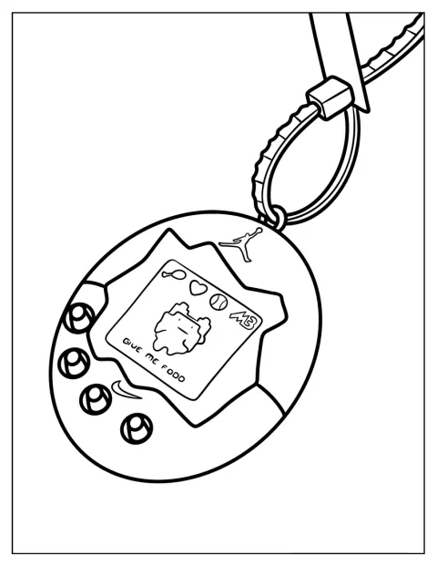Nikeのロゴが入ったたまごっち本体が描かれています。