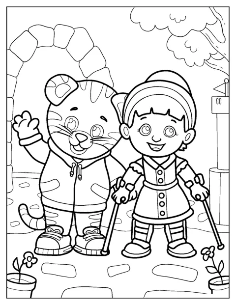 Daniel Tiger ajuda Chrissie.