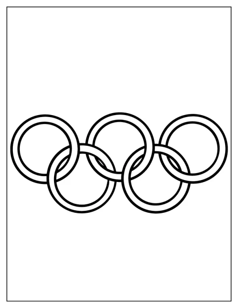 De fem olympiska ringarna bildar den välkända symbolen.