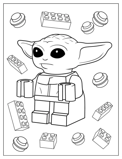 Baby Yoda este înfățișat ca o figurină LEGO.