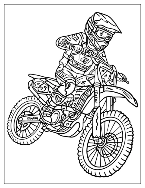 Yamaha-kører nummer 45 suser frem på motocrossbanen.