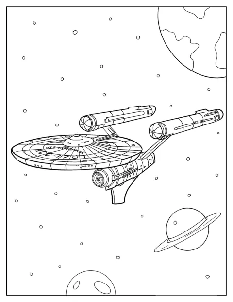 La USS Enterprise viaja entre las estrellas.