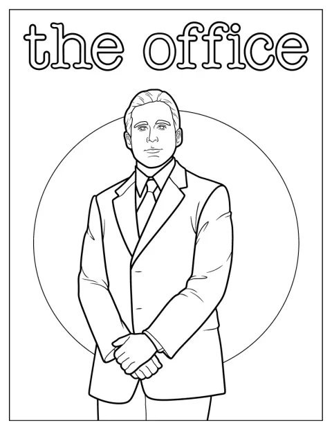 Michael Scott posa en un póster de The Office.