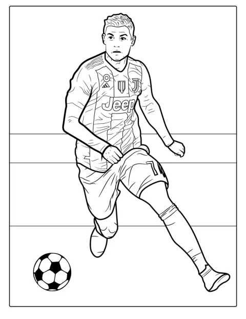 Cristiano Ronaldo With Soccer Ball Coloring
