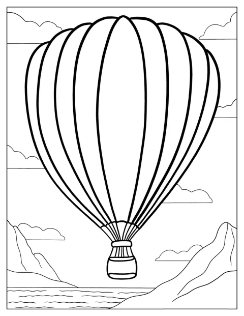Balon na ogrzane powietrze unosi się wysoko na niebie.