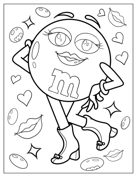 緑色のM&M’sが、笑顔でポーズをとっています。