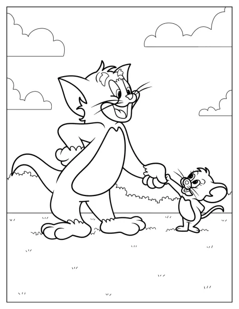 Tom und Jerry schütteln sich die Hände.