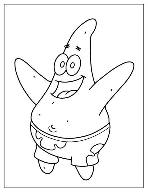 Starfish Coloring Page Of Patrick Star From SpongeBob