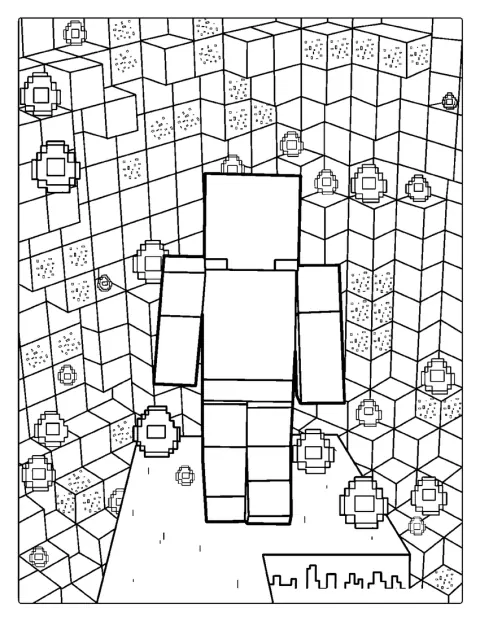 Steve explore une grotte de Minecraft parsemée de diamants.
