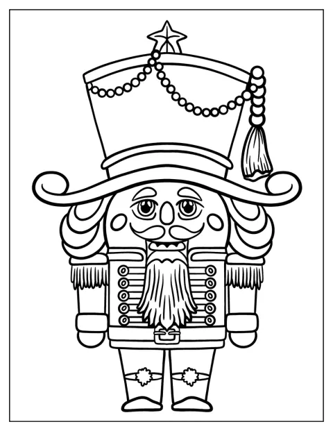 Nagy kalapos, hosszú szakállú chibi diótörő díszeleg.