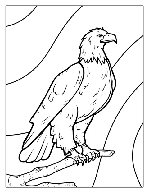 Ein majestätischer Weißkopfseeadler ist in stolzer Haltung dargestellt.