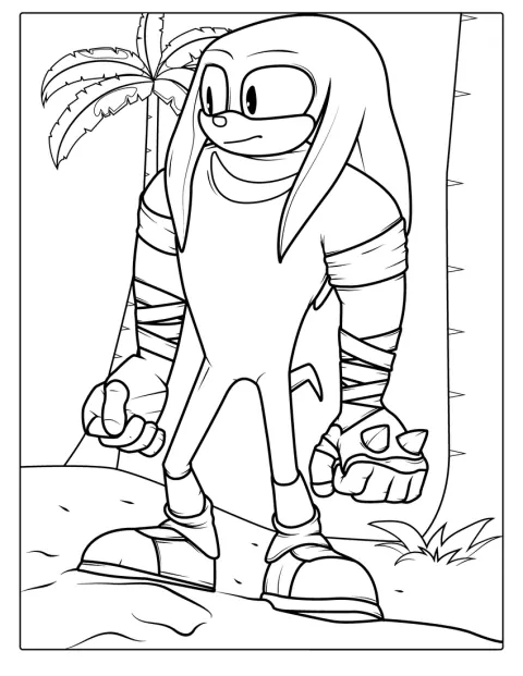 Knuckles el equidna posa con los puños preparados.