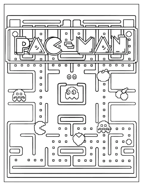 Ein Poster zeigt Motive aus dem Pac-Man-Spiel.