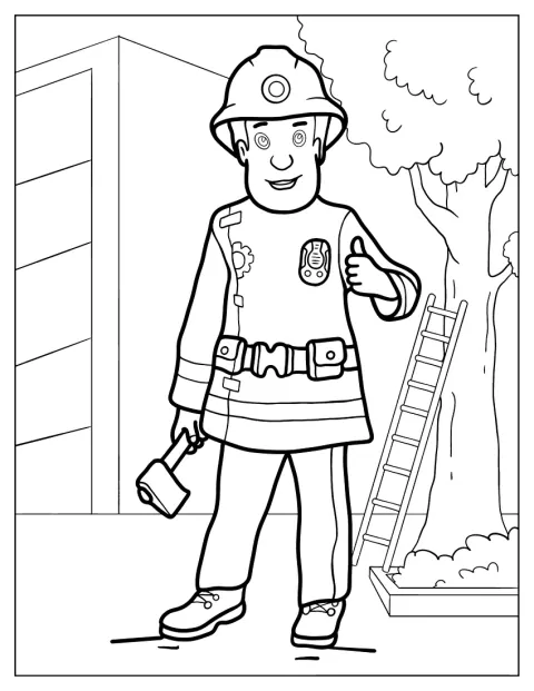 Een brandweerman staat klaar om uit te rukken.